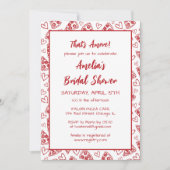 That's Amore! イタリアンピザパーティーレッド ブライダルシャワー 招待状 (正面)