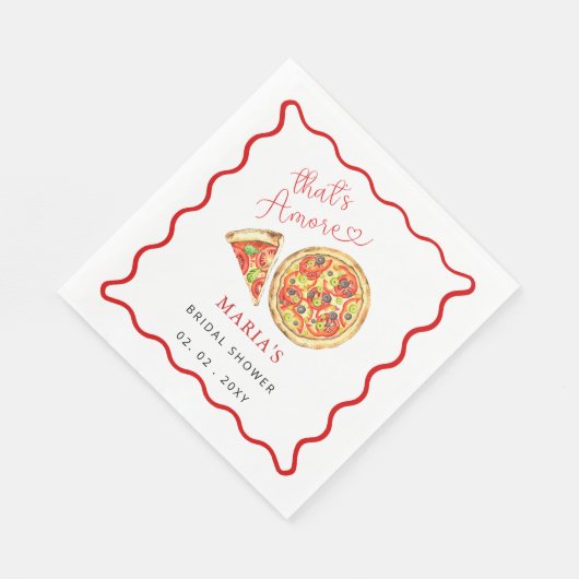 That's Amore イタリアンピザ ブライダルシャワーのご案内 スタンダードランチョンナプキン (角)
