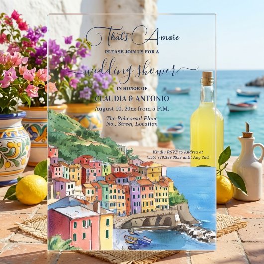 That's Amore イタリアンリヴィエラ ウェディングシャワー アクリル招待状