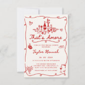 That's Amore イタリアン手描きエンゲージメント ブライダルシャワー 招待状 (正面)