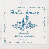 That's Amore イタリアン描き下ろしエンゲージメント ブライズシャワー スパークリングワインラベル (シングルラベル)