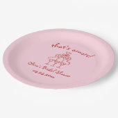 That's Amore イタリアン ハンドドローンピンク ブライダルシャワー ペーパープレート (アングル)