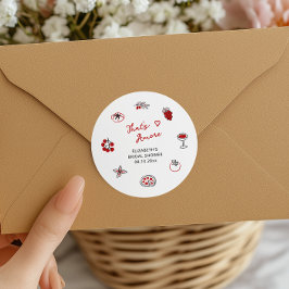 That's Amore イタリアン ハンドドローンレッド ブライダルシャワー ラウンドシール