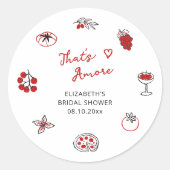 That's Amore イタリアン ハンドドローンレッド ブライダルシャワー ラウンドシール (正面)