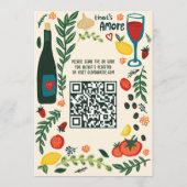 That's Amore イタリアン フード カスタム ブライダル シャワー QR 招待状 (裏面)