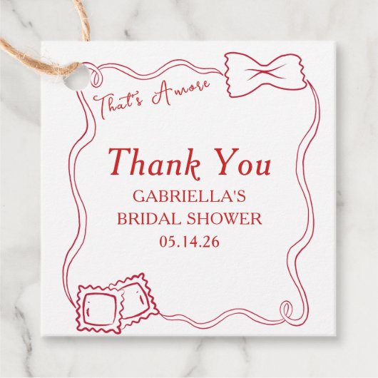 That's Amore イタリアン ブライダルシャワー 感謝 フェイバータグ (正面)