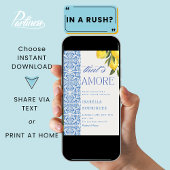 That's Amore イタリアン ブルー タイル ブライズシャワー 招待状