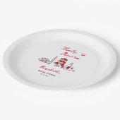 That's Amore イタリアン レッド ブライダル シャワー ペーパープレート (アングル)