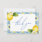 That's Amore イタリアン レモン ブルー タイル ブライズシャワー サンキューカード (正面)