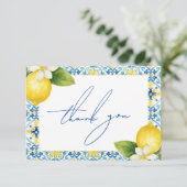 That's Amore イタリアン レモン ブルー タイル ブライズシャワー サンキューカード (スタンド正面)