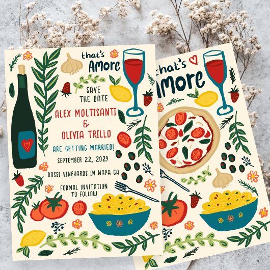 That's Amore イタリア料理 結婚予定日 招待状