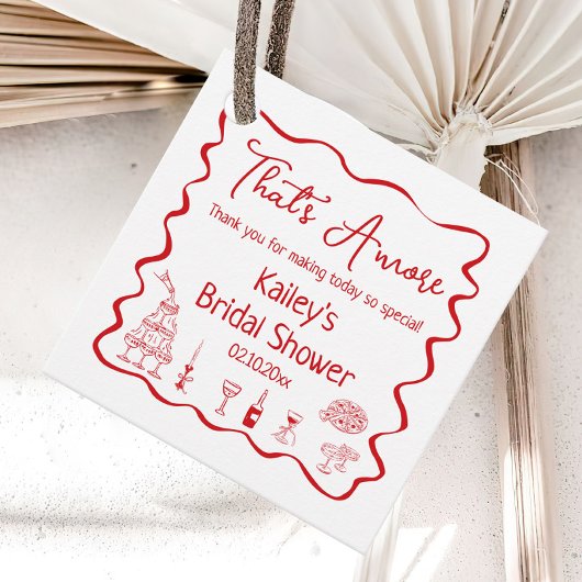 That's Amore ウェディングシャワーの感謝を伝える フェイバータグ