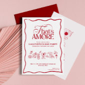 “That's Amore” ガールズラブ 赤 パーティー招待状 招待状