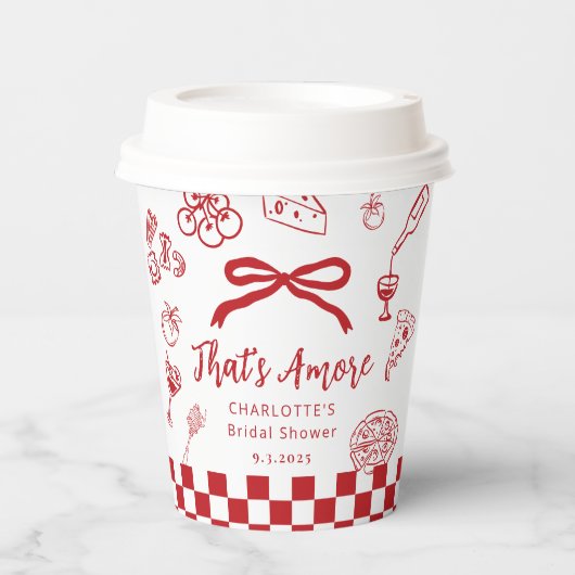 That's Amore ハンドドローンブライダルシャワー イタリアン 紙コップ (正面)
