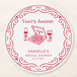 That's Amore ファンシー手描き ブライダルシャワー ラウンドペーパーコースター