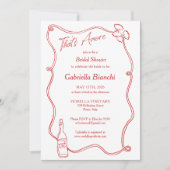 That's Amore ファンシー 手描き おしゃれ イタリアン レッド 招待状 (正面)