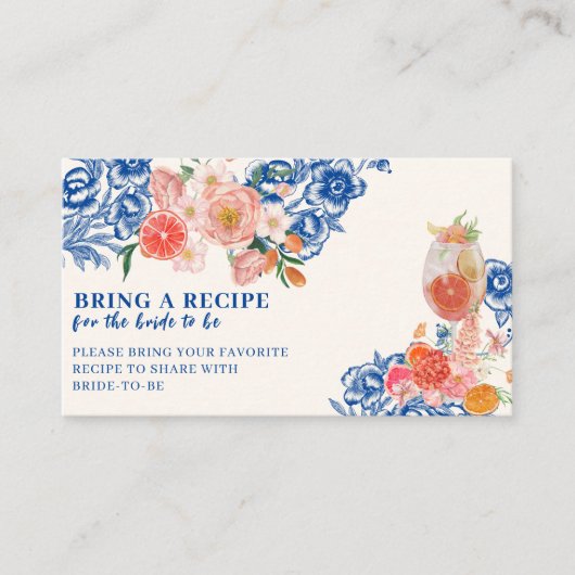 That's Amore フラワー ブライダルシャワー レシピシェアカード エンクロージャーカード (正面)