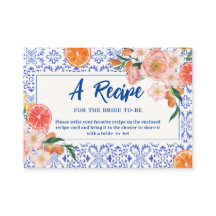 That's Amore フラワー ブライダルシャワー レシピシェアカード