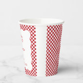 "That's Amore" ブライズシャワー おしゃれな赤チェック 紙コップ (左)