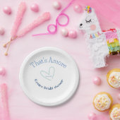 THATS AMORE ブライダルシャワー 青いハート 名前 日付 SIM ペーパープレート (パーティー)