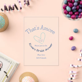 THATS AMORE ブライダルシャワー 青ハート 名前 日付 SIM アクリル招待状