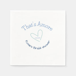 THATS AMORE ブライダルシャワー 青ハート 名前 日付 SIM スタンダードカクテルナプキン