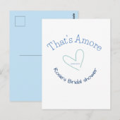 THATS AMORE ブライダルシャワー 青ハート 名前 日付 SIM ポストカード (正面/裏面)