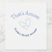 THATS AMORE ブライダルシャワー 青ハート 名前 日付 SIM ワインラベル (シングルラベル)