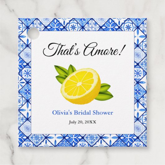 That's Amore | メディテレーニアンレモン ブライダルシャワー フェイバータグ (正面)