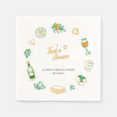 That's Amore ラスティックイタリアンフード イエローグリーン スタンダードカクテルナプキン (正面)