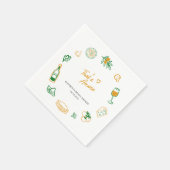 That's Amore ラスティックイタリアンフード イエローグリーン スタンダードカクテルナプキン (角)