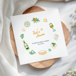 That's Amore ラスティックイタリアンフード イエローグリーン スタンダードカクテルナプキン