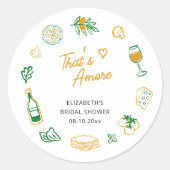 That's Amore ラスティックイタリアン ブライダルシャワー ラウンドシール (正面)