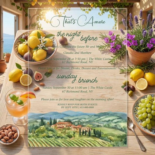 That's Amore リハーサルディナー&日曜ブランチ アクリル招待状