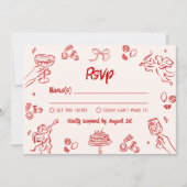 That's Amore! レッドイタリアン RSVP 招待状 (正面)