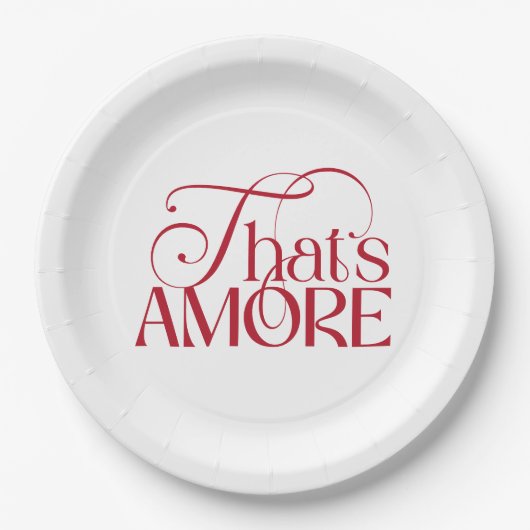 That's Amore レッドスクリプト ブライダルシャワー ペーパープレート (正面)