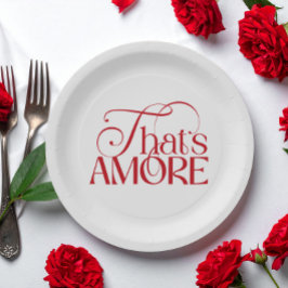 That's Amore レッドスクリプト ブライダルシャワー ペーパープレート