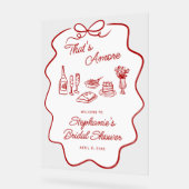 That's Amore レッドドゥードルフレーム大型ウェルカム アクリルサイン (傾斜)