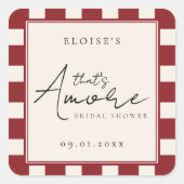 That's Amore レッド チェック柄 ブライダルシャワー スクエアシール (正面)
