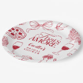 That's Amore レッド ブライダルシャワー ペーパープレート (アングル)