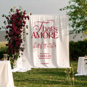 That's Amore レッド 手描き ブライダルシャワー タペストリー