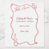 That's Amore ワイマリ イタリアン リハーサル ディナー ワインラベル (シングルラベル)