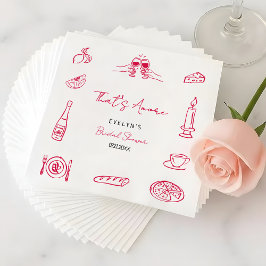 That's Amore 手描きのクイックでエレガントなウェディング スタンダードカクテルナプキン