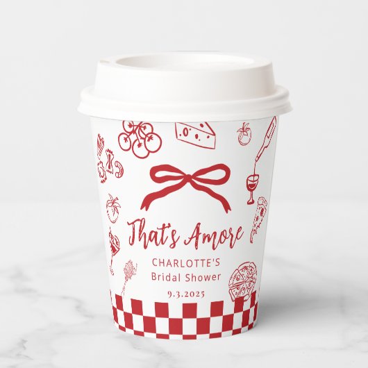 That's Amore 手描きイタリアン ブライダルシャワー 紙コップ (裏面)