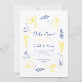 That's Amore 手描きイタリアン レモン ウェディング 招待状 (正面)