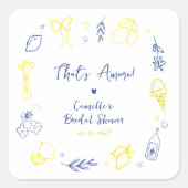 That's Amore 手描きイタリアン レモン ブライダルシャワー スクエアシール (正面)