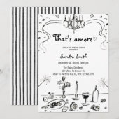 That's Amore 手描き ブライダルシャワー 招待状 (正面/裏面)