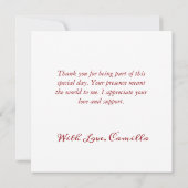 That's Amore 手書きのウェディングシャワーの招待状 サンキューカード (裏面)