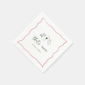 "That's Amore" 手書きのウェディングシャワーデザイン スタンダードカクテルナプキン (角)