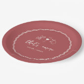 "That's Amore" 手書きのブライダルシャワー ペーパープレート (アングル)